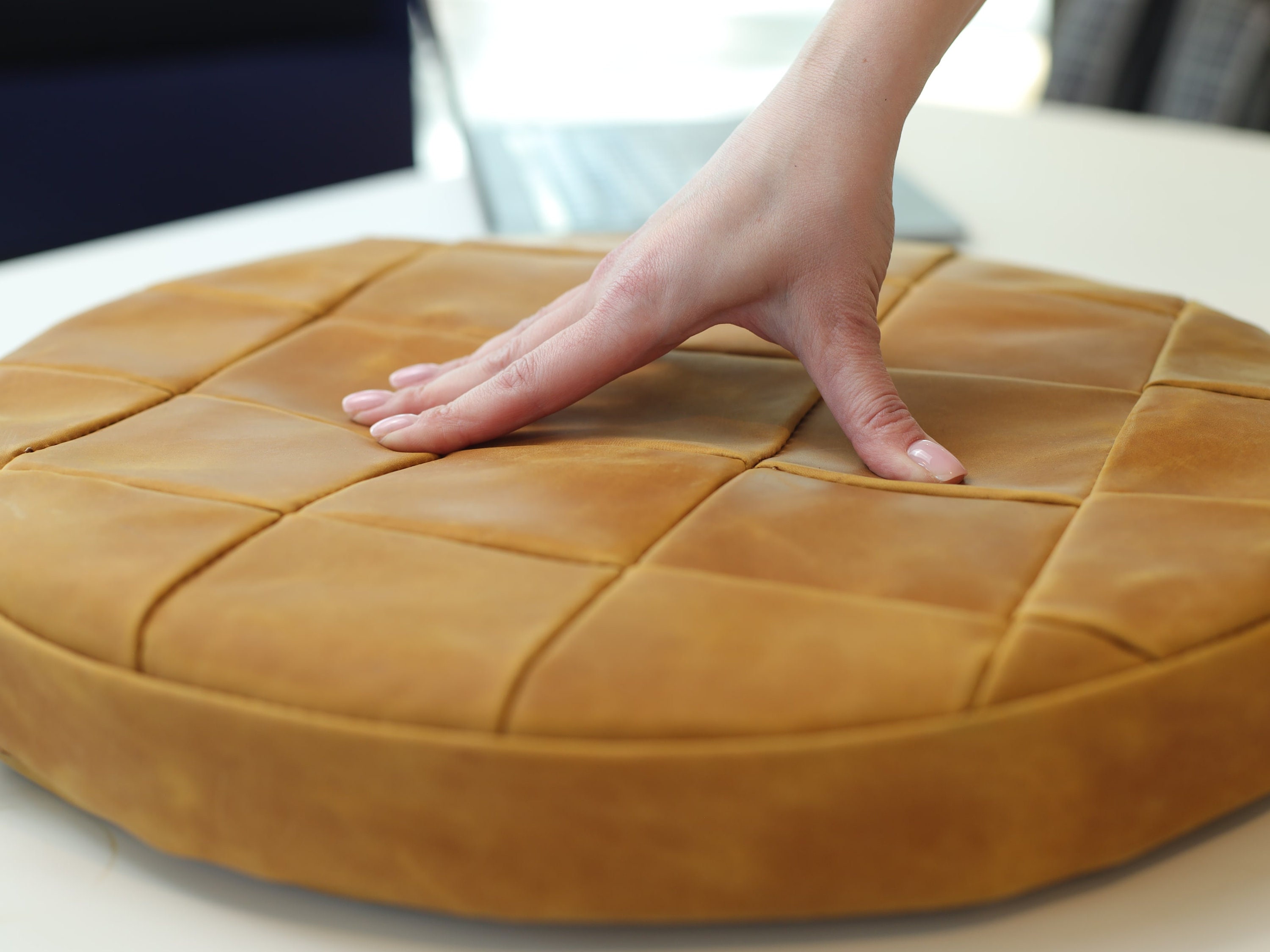 Round Leather Seat Cushion for Stool - Bed Bath & Beyond - 31733956
