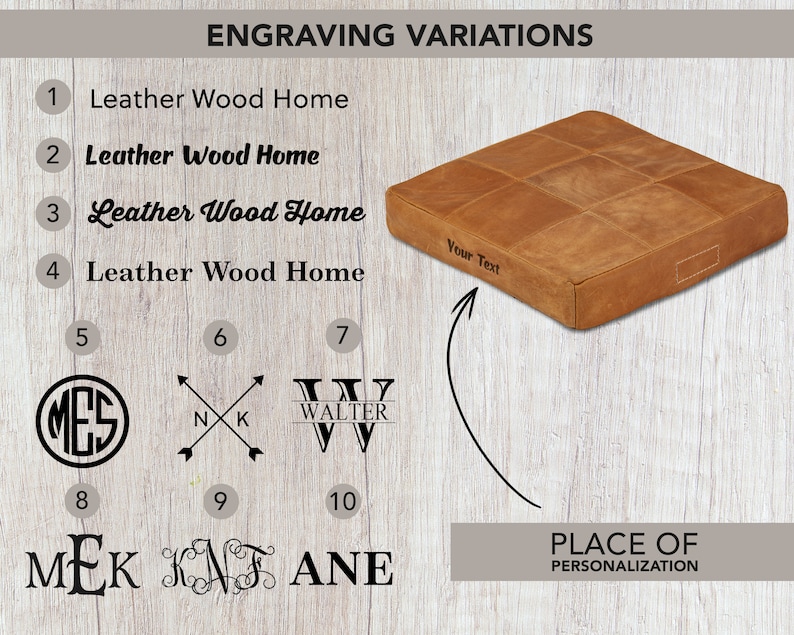 Personalization for Leather Pillow image 1