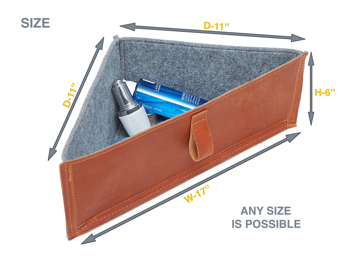 Triangle Storage Containers Triangle Storage Basket With Leather Handle, Corner Shelf Basket ...
