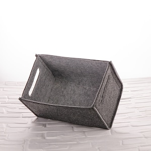 Custom storage bins - gray felt storage basket for shelves, for Ikea shelves, custom-made boxes, felt baskets, pantry storage for home