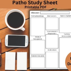 Pathophysiology/Disease Template, Nursing School, Nursing Student, NCLEX Review Notes
