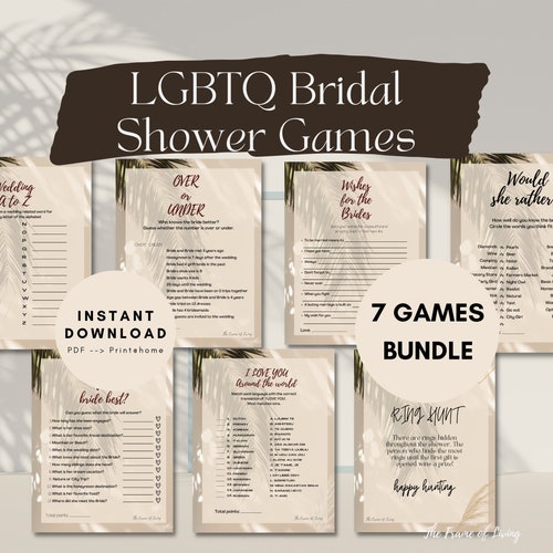 LGBT BRIDAL SHOWER Games Bundle Lesbian Wedding Shower Game Etsy