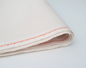 Zweigart 18ct Cream Aida Fabric: 100% Cotton Cross Stitch