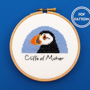 Puffin Cross Stitch Pattern | Instant Download PDF Pattern | Counted Cross Stitch Pattern