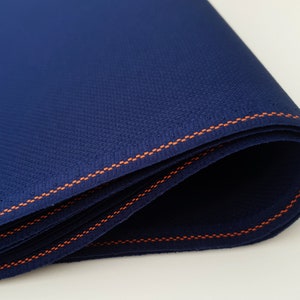 Zweigart 18ct Aida Fabric | Navy | Colour 589 |100% Cotton | Precut Fabric | Various Sizes | Per Meter | Half Meter | Large Sizes