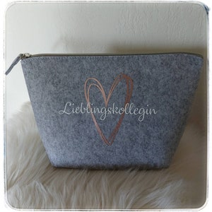 Kosmetiktasche Lieblingskollegin Filz Tasche Geschenk personalisiert  personalisiertes Geschenk