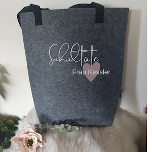 Filztasche Schultüte Lehrerin Abschiedsgeschenk Geschenk Filztasche personalisiert personalisierte Tasche Name Lehrerin