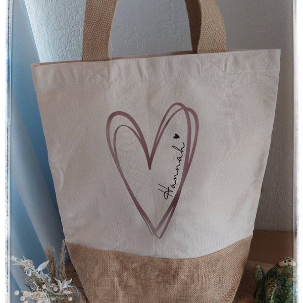 Shopper Jutetasche Tasche personalisiert Geschenk Name