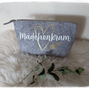 Kosmetiktasche Filz Tasche Geschenk personalisiert Mädchenkram  personalisiertes Geschenk