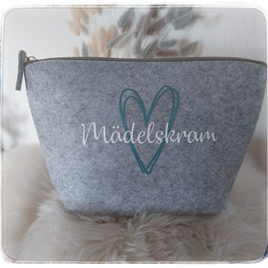 Kosmetiktasche Filz Tasche Geschenk personalisiert Mädelskram personalisiertes Geschenk