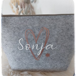 Kosmetiktasche Filz Tasche Geschenk personalisiert