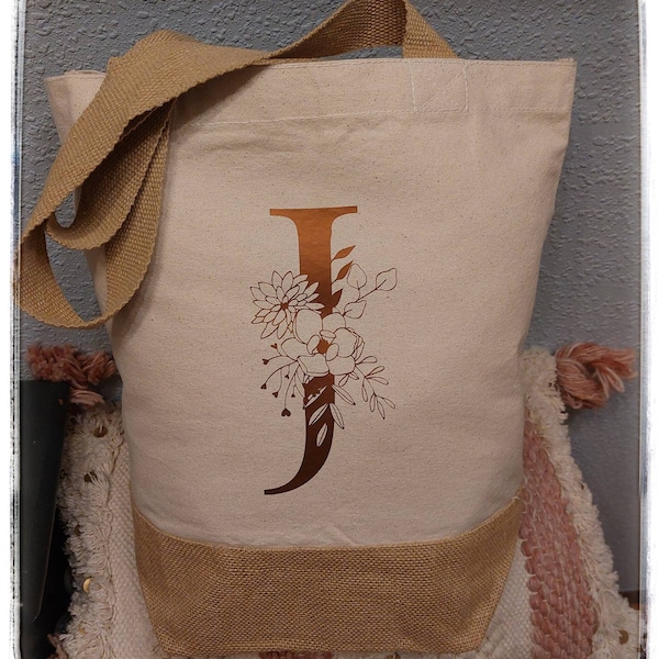 Shopper burlap bag personalized gift name