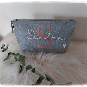 Kosmetiktasche Filz Tasche Geschenk personalisiert