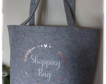 Felt shopper shopping bag, personalized felt tote bag, gift