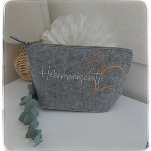 Kosmetiktasche Hebamme Hebammenschätze Filz Tasche Geschenk personalisiert personalisiertes Geschenk