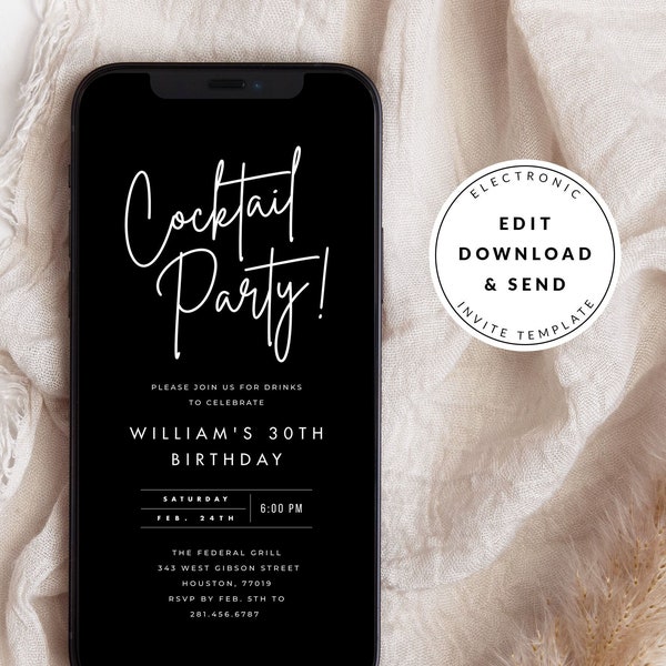 Cocktail Invitation Etsy