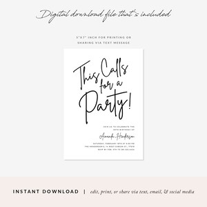 Stylish Modern Printable Party Invitation Template, Editable Download ...