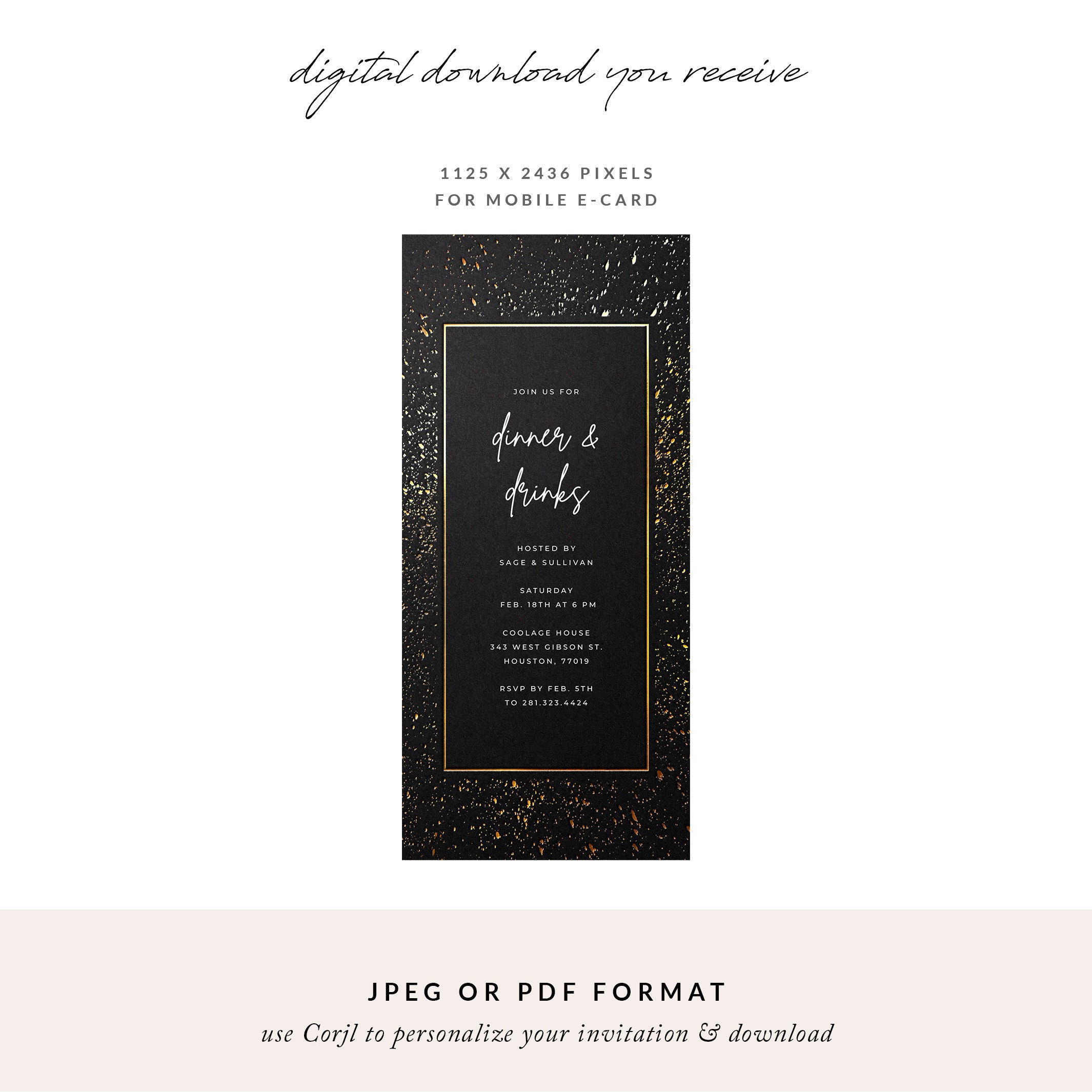 Invite Text Modern Customizable Event Invitation Template, Digital Mobile Text ...