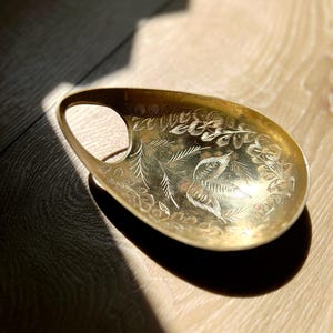 Vintage Engraved Brass Trinket Dish