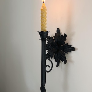Wrought Iron Wall Sconce - Taper Candle Holder - Morning Star Style