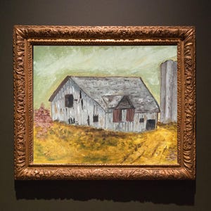 Vintage Original Painting Oil On Canvas Old Farmhouse Barn - Unframed Signed by Artist - 16x20