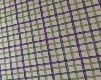 Purple, Green and Yellow Striped and Plaid Upholstery Drapery -  Fabric By Yard