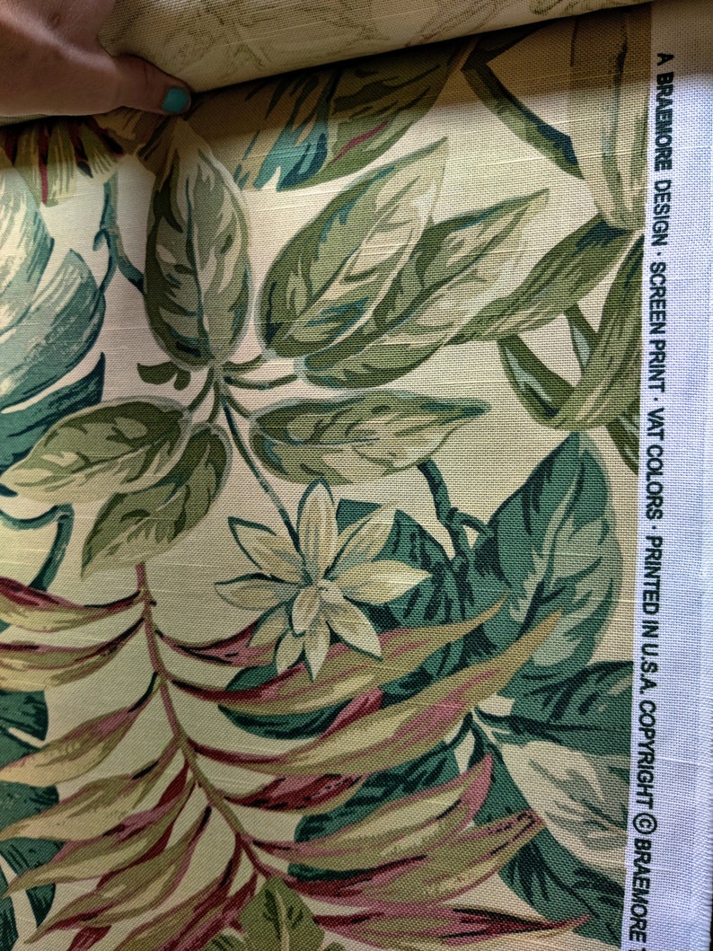 Tommy Bahamas Braemore Tropical Retreat Leaf Drapery and Upholstery