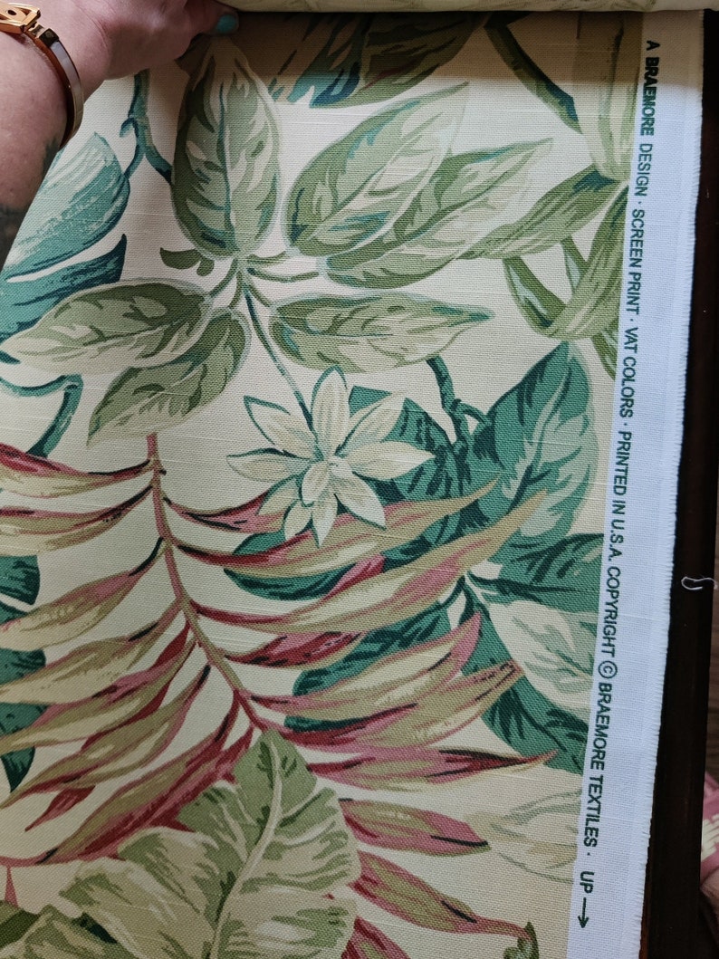 Tommy Bahamas Braemore Tropical Retreat Leaf Drapery and Upholstery