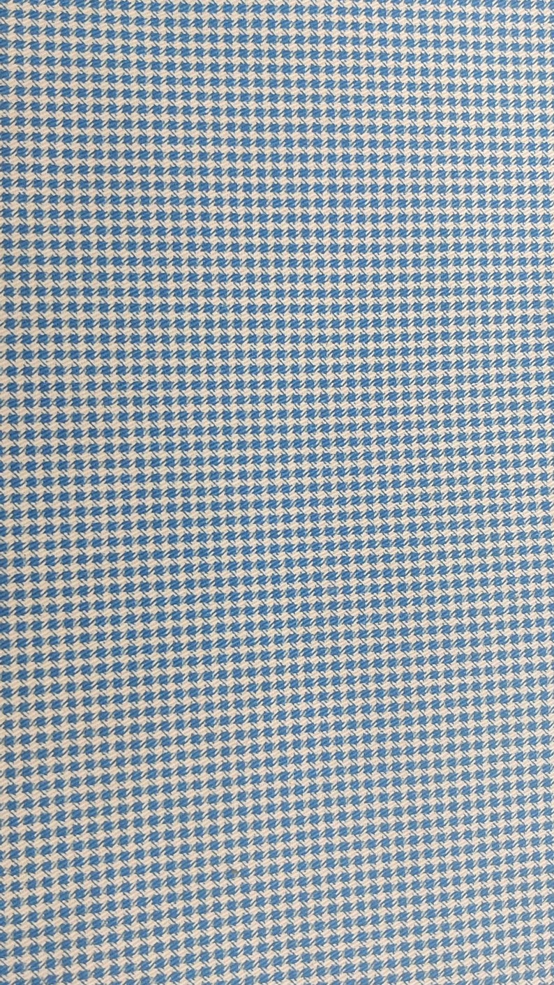 Vintage Check Gingham Embroidered Indigo Blue and Cream Fabric Etsy