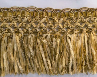 5 yards of Yellow Ribbon SKIRT FRINGE Fabric Drapery Trim