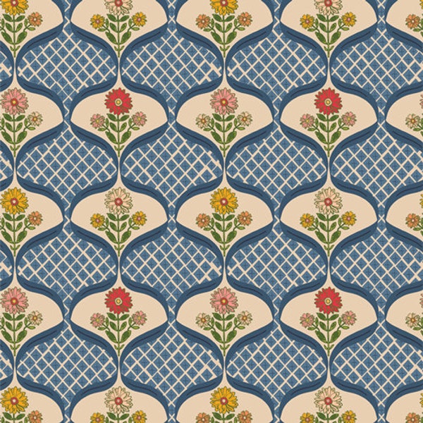 The Flower Fields, by Maureen Cracknell for Art Gallery Fabrics,  Joyful Homage FLF85911, Sold in HALF yard Increments