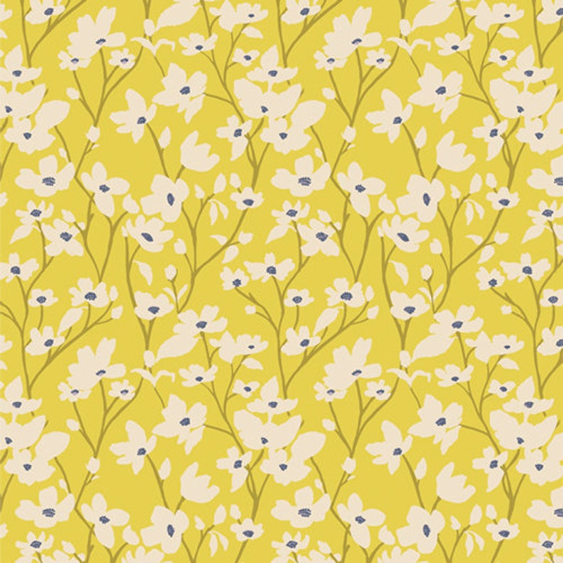 Fresh Linen by Katie O'shea for Art Gallery Fabrics, Dogwood Sunlight FRE32315, Sold in HALF yard Increments image 1