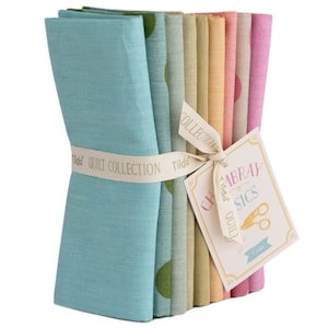 Tilda Seasonal Chambray SPRING PASTELS, Fat Quarter Bundle, 9 Fat Quarters, TIL 300218, Tilda Fabric
