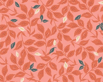 Velvet Collection by Amy Sinibaldi for Art Gallery Fabrics, VLV49657 Woodcut Sunset, Floral Fabric, Sold in HALF yard Increments