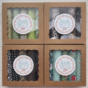 Poppie Cotton Fabrics Assorted ONE Yard BUNDLE BOX, Black, Teal and Green Colorway,