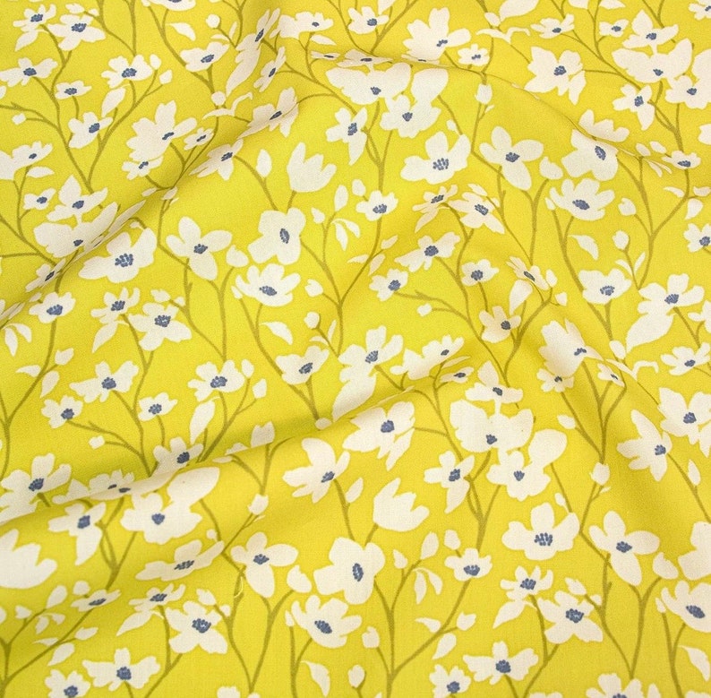 Fresh Linen by Katie O'shea for Art Gallery Fabrics, Dogwood Sunlight FRE32315, Sold in HALF yard Increments image 2