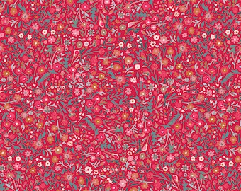 Wintertale by Katarina Roccella for Art Gallery Fabrics, WNT12254 Wintertide Blooms Jolly, Quilting Fabric, Sold in HALF yard Increments