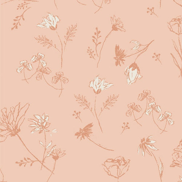 Velvet Collection by Amy Sinibaldi for Art Gallery Fabrics, VLV49654 Hillside Gust, Floral Fabric, Sold in HALF yard Increments