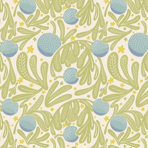 Fresh Linen Fabric: Bountiful Rhapsody Floral Print - Art Gallery Fabrics