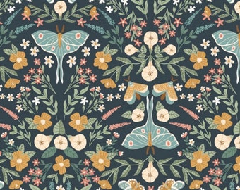 Moonbeam Dreams by Amanda Grace for Poppie Cotton Fabrics, Nocturnal Night MD23863, Modern Quilting Fabric, Sold in HALF yard Increments