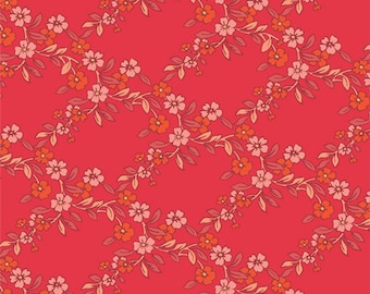 The Flower Fields, by Maureen Cracknell for Art Gallery Fabrics,  Charming Arbor Hibiscus FLF85908, Sold in HALF yard Increments
