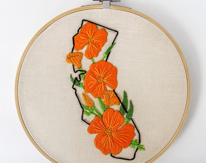 State Flower Embroidery Kits Etsy