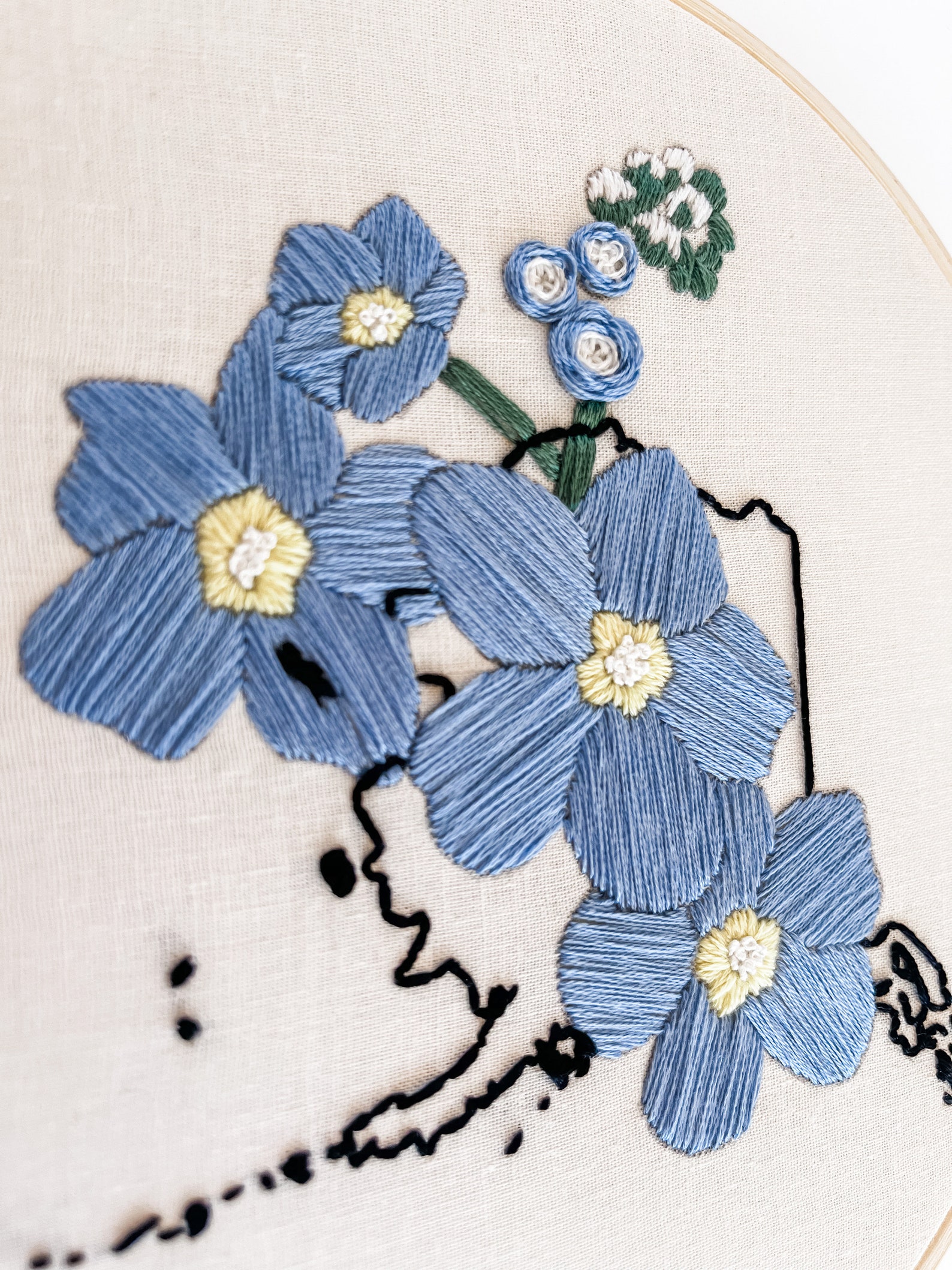 Alaska State Flower Embroidery Pattern | Forget-me-not DIY Instant ...