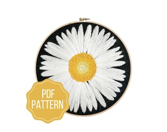 Daisy Embroidery Pattern | Floral DIY Instant Download | Modern Botanical Hand Embroidery Design