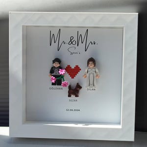 Custom LEGO Portrait| Handmade With Real Minifigures Frame | Unique Gift lego gift for wife| Custom Minifigure | Figure Art | Wall Decor
