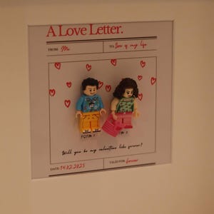 Arte Lego personalizado "Carta de Amor" / Regalo personalizado para parejas / Aniversario único / Regalo de bodas / Regalo para ella/él