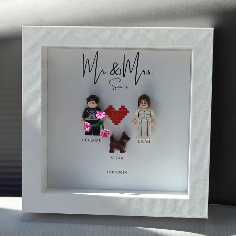Custom LEGO Portrait Handmade With Real Minifigures Frame Unique