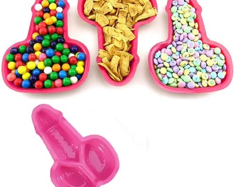 Bachelorette Party Decorations Pecker Tray Plates Pack of 4 I Plastic Food Tray Planter | Naughty Bridal Shower Supplies Hen Do Party Favors