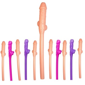 Naughty Bachelorette Straws | Fun Party Straws for Bachelorette Party, Bridal Shower Decor | Wedding Decorations | Reusable & Glass Straws