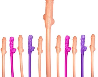 Naughty Bachelorette Straws | Fun Party Straws for Bachelorette Party, Bridal Shower Decor | Wedding Decorations | Reusable & Glass Straws